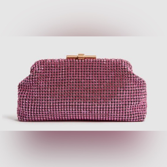 Reiss London Adaline Embellished Clutch NWT in Rose - Picture 2 of 6